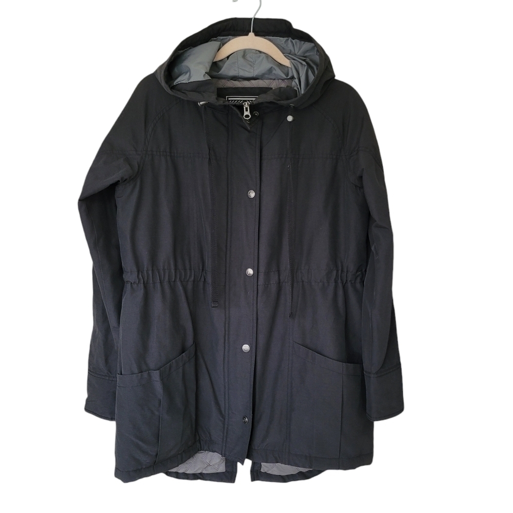 Plenty PGD Black Anorack Jacket Water Resistant Hood Quilted Lining